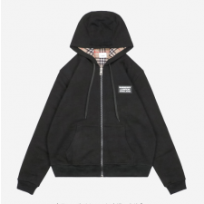 [TOP] BB 20FW 안감 메쉬 버버치 체크 긴팔 가디건 후드 스웨터 재킷