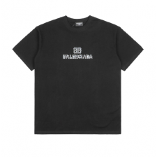 [TOP] BALENCIAGA 발렌시아가 모자이크 레터링 프린트 반팔