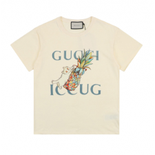 [TOP] GUCCI 구찌 여성 고양이 로고 반팔 티셔츠