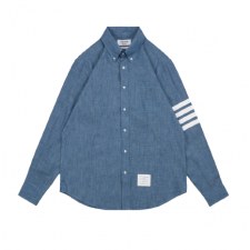 [TOP] Thom Browne 톰 브라운 기본 4선 데님 긴팔 셔츠