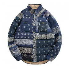 [VISVIM] 비즈빔 반다나 커치프 다운 자켓 셔츠 블루