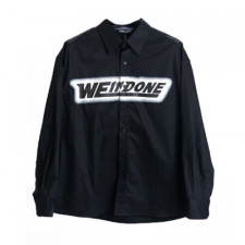 [AM셀러] 웰던 블랙 오버사이즈 로고 프린트 셔츠 WD-BL1-22-212-U-BK