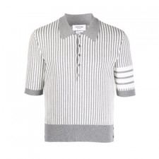 [대리석셀러] 톰브라운 스트라이프 카라 반팔 니트 MKP073AY3007