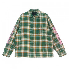 [S버전] 크롬하츠 레드 체크 무늬 퀼트 워크 독 퀼트 셔츠 재킷 Chrome Hearts