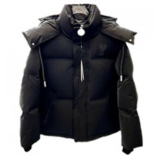 [불손셀러] 아미 AMI 21FW 하트로고 후드 패딩 블랙 H21OW200