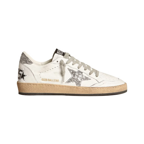 [GD버전] 골든구스 실버 글리터 스타 & 힐탭 화이트 나파 레더 볼스타 스니커즈 Golden Goose