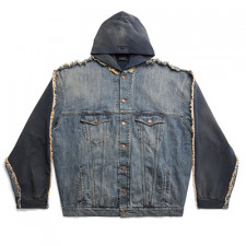 [정품급버전] 발렌시아가 PARIS HYBRID 후드 재킷 블루 738737TNW654036 BALENCIAGA