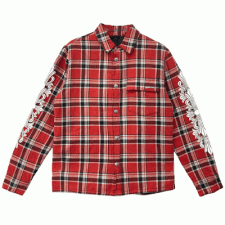 [DA셀러] 크롬하츠 크로스 로고 플레이드 퀼팅 셔츠 재킷 CHROME HEARTS