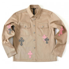 [TNN셀러] 크롬하츠 체크 크로스 패치 카키 셔츠 Chrome Hearts