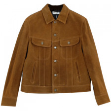 [TNN셀러] 생로랑 스트라이프 버튼 포켓 레더 스웨이드 카라 자켓 SAINT LAURENT