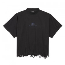발렌시아가 BB 자수 디스트로이드 크롭 티셔츠 783399TQVS81083