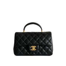샤넬 뉴미니 탑핸들 골드 플랩백 CHANEL