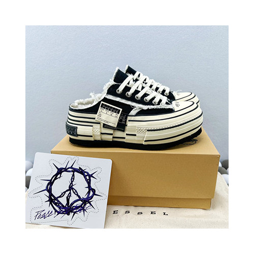 [VESSEL]  xVESSEL G.O.P. Low SHOES 여성신발 스니커즈 굽높이슈즈 올검정