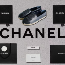 [로퍼/플랫]chanel shoes 팬더샵 cc로고 에스파드 슬립온 플랫슈즈