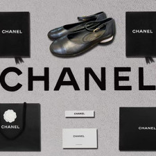 [로퍼플랫] chanel shoes 샤넬 cc로고 레더 발레리나 블랙 슈즈