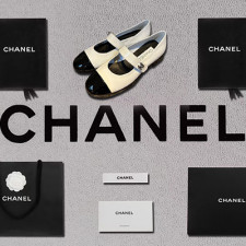 [로퍼/플랫] chanel 23k 샤넬 메리제인 플랫슈즈 슬링백 화이트 신발