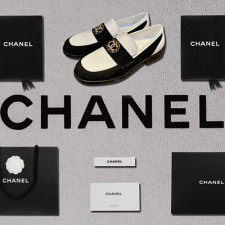 [로퍼/플랫] CHANEL 22K 팬더샵 화이트 신발 퀄팅 샤넬 플랫슈즈