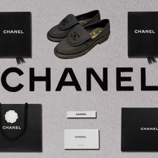 [로퍼/플랫] CHANEL 22K 팬더샵 진블랙 신발 퀄팅 샤넬 플랫슈즈