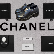 [로퍼/플랫] CHANEL 22K 팬더샵 이니셀 로퍼슈즈 샤넬 CC로고 플랫로퍼신발