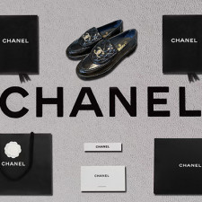 [로퍼/플랫] CHANEL 24P 팬더샵 이니셀 로퍼슈즈 샤넬 CC로고 플랫로퍼신발