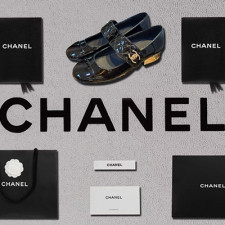 [펌프스/힐] CHANEL 23P 클래식 퀄팅샌들미들힐 샤넬 CC로고 투톤 메리제인 블랙슈즈