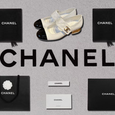 [펌프스/힐] CHANEL 23P 클래식 퀄팅샌들미들힐 샤넬 CC로고 투톤 메리제인 화이트슈즈