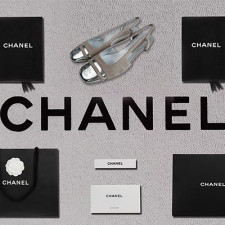 [펌프스/힐] CHANEL 24c 클래식 샌들미들힐 샤넬 체인CC로고 투톤 메리제인 회색슈즈