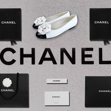 【로퍼/플랫] CHANEL 24P 발레리노신발 슬링백 플라워 화이트 플랫슈즈