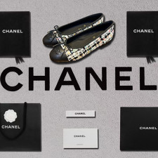 【로퍼/플랫] CHANEL 23P 발레리노신발 슬링백 리본 블랙 플랫슈즈