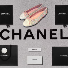 【로퍼/플랫] CHANEL 24C 발레리노신발 슬링백 리본 핑크 플랫슈즈