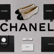 【로퍼/플랫] CHANEL 24B 클래식 발레리노신발 슬링백 리본 핑크 플랫슈즈