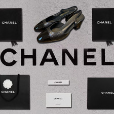 [펌프스/힐] CHANEL SHOES 팬더샵 신발 샤넬 슬링백 CC로고 샌들미드힐 검정