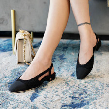 [펌프스/힐] CHANEL SHOES 25A 팬더샵슈즈 샤넬슬링백 CC로고 퀄팅미드샌들 블랙