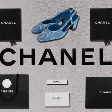 [펌프스/힐] CHANEL SHOES 24k 팬더샵슈즈 샤넬슬링백 CC로고 레더 미드힐샌들 파랑