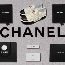 【로퍼/플랫] CHANEL 24ss 팬더샵 신발 턴락로퍼슈즈 모카신 퀄팅가죽 cc로고 화이트