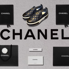 【로퍼/플랫] CHANEL 24ss 팬더샵 신발 턴락로퍼슈즈 모카신 퀄팅가죽 cc로고 네이비