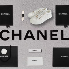 [스니커즈] CHANEL 24P 샤넬 캔버스운동화 펜던트 카프스킨 화이트신발