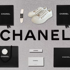 [스니커즈] CHANEL 24P 샤넬 캔버스운동화 펜던트 카프스킨 화이트 워커신발