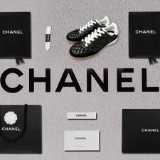 [스니커즈] CHANEL 23k 퀄팅 샤넬운동화 트레이너 카프스킨  크루즈 블랙 빈티지 신발