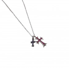 [여성] Chrome hearts 체인링 빈티지 목걸이 레드