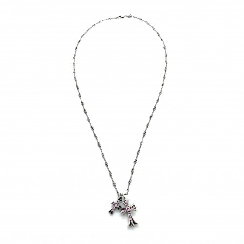 [여성] Chrome hearts 신상 체인링 크롬하츠 패션 빈티지 목걸이 핑크