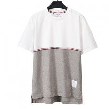 [남여공용] THOM BROWNE 신상 톰브라운 봄 캐주얼 순면티 반팔티셔츠