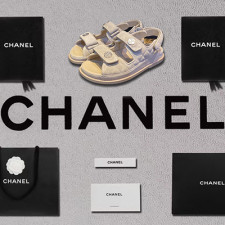 [샌들/슬리퍼] CHANEL 22 팬더샵슈즈 벨크로샌들 CC로고 빈티지 스트랩 여성플랫폼신발