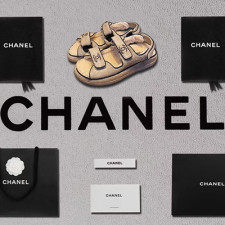 [샌들/슬리퍼] CHANEL 22a 팬더샵슈즈 벨크로샌들 CC로고 빈티지 스트랩 여성플랫폼신발