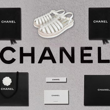 [샌들/슬리퍼] CHANEL 24C 팬더샵신발 플립플랍 크루즈슈즈 샤넬트위드 빈티지 뮬샌들 CC로고 화이트