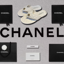 [샌들/슬리퍼] CHANEL 23S 팬더샵신발 플립플랍 크루즈슈즈 샤넬트위드 빈티지뮬슬리퍼 CC로고화이트
