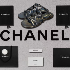 [샌들/슬리퍼] CHANEL 23S 팬더샵신발 플립플랍 크루즈슈즈 샤넬트위드 빈티지뮬슬리퍼 플라워CC로고