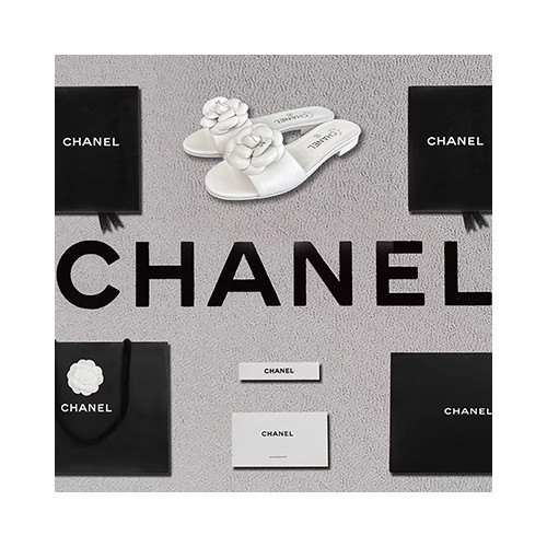 [샌들/슬리퍼] CHANEL 24P 팬더샵신발 플립플랍 크루즈슈즈 샤넬트위드 패션뮬슬리퍼 CC로고화이트