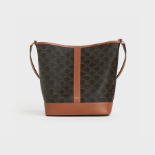 [가방] CELINE BAG 셀린느 버킷백 트이옹프 캔버스 탠 카프스킨 토브핸드백 191442