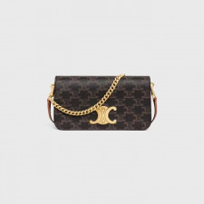 [가방] CELINE BAG 셀린느 트이옹프 캔버스핸드백 탠 카프스킨 체인숄더백 10L972